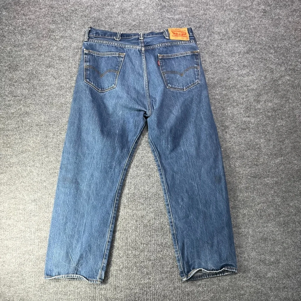 Levi's‎ 501 Button Fly Jeans Men's Blue Denim Cotton Straight Leg Y2K - 35X27